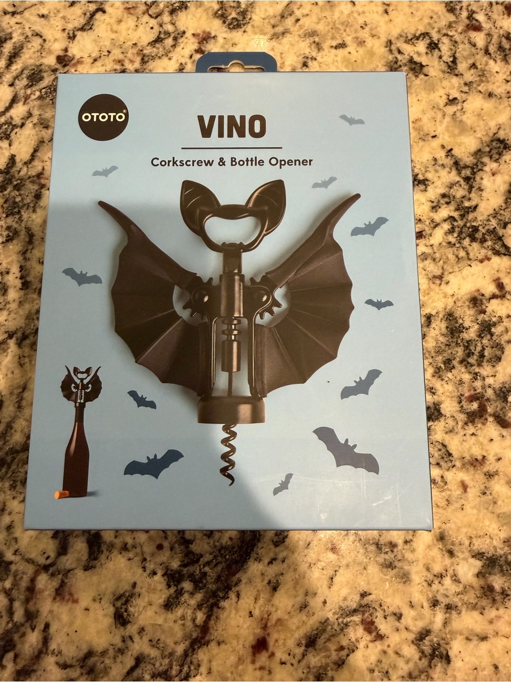 VINO Bat-Wing Corkscrew & Bottle Opener - - Black